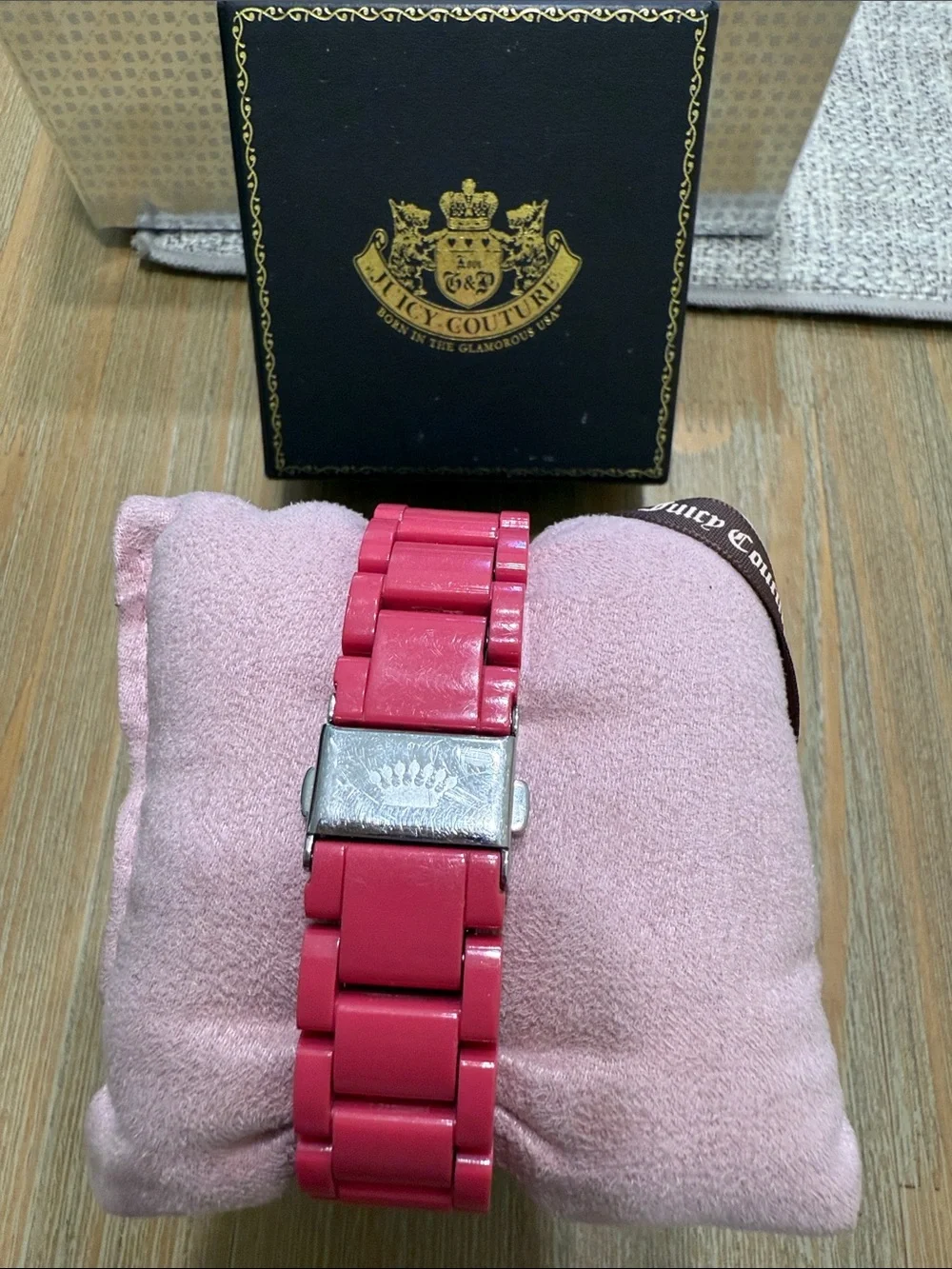 Juicy Couture Hot Pink Metal Bracelet Watch